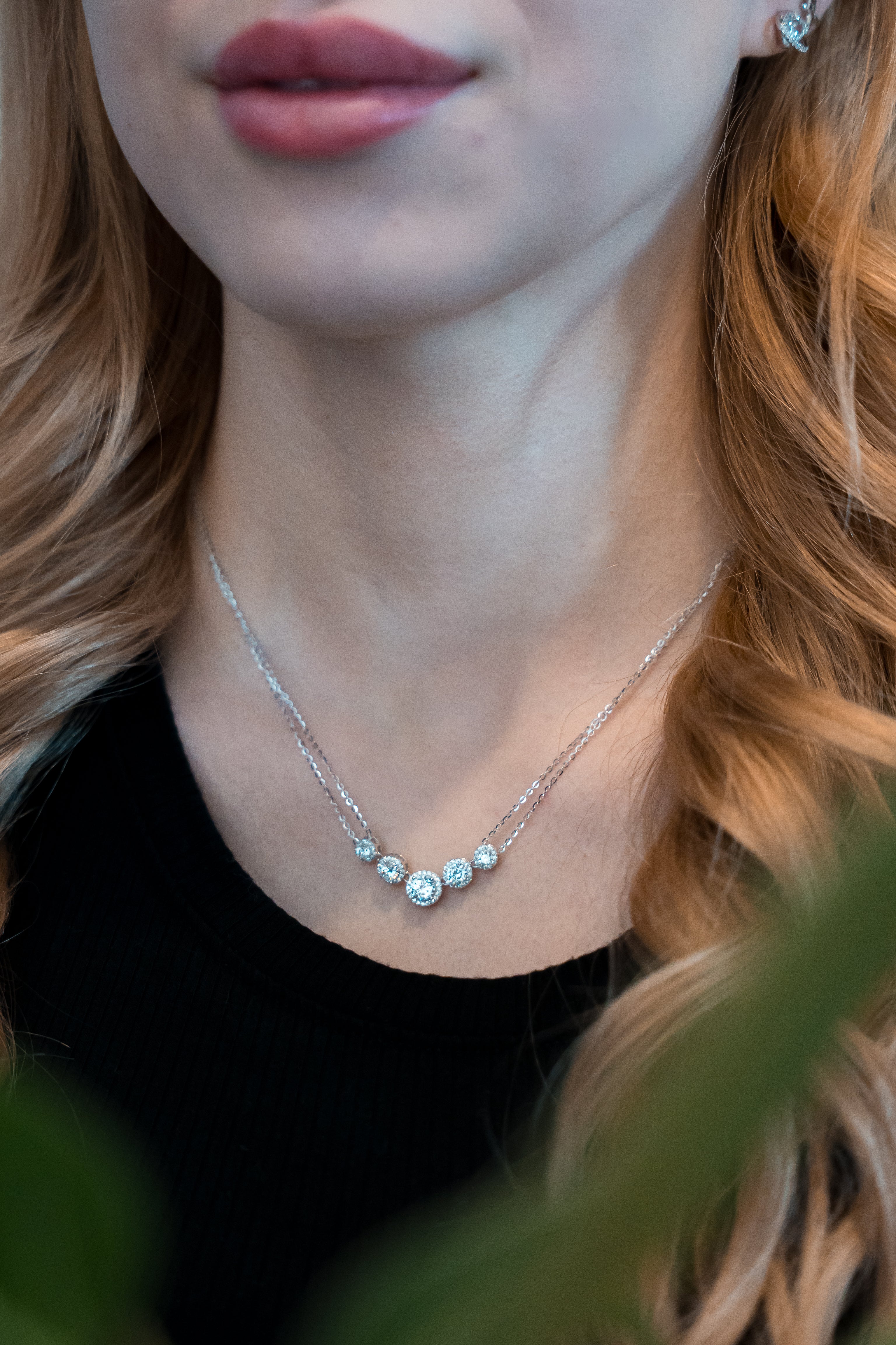 Solitaire Double Chain Adjustable Necklace